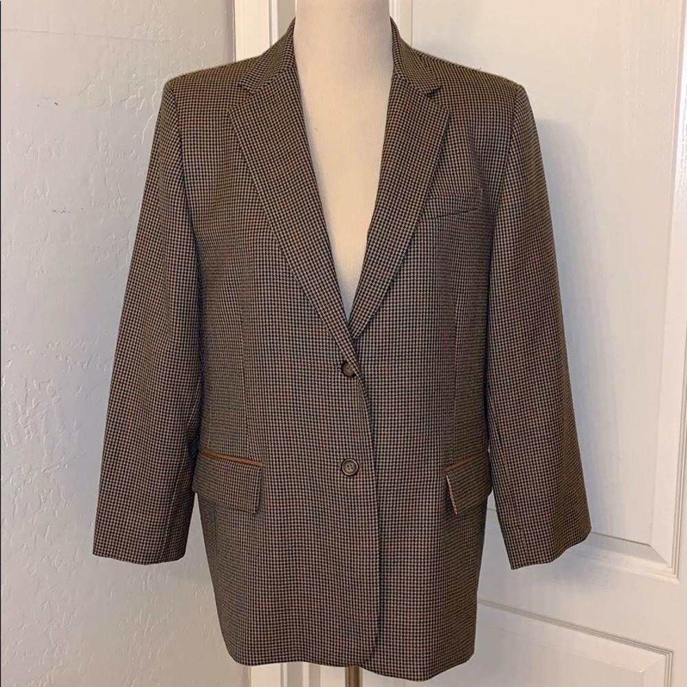 Pendleton Womens Virgin Wool Houndstooth Blazer